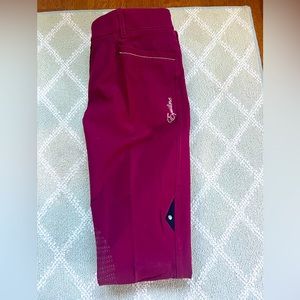 Pre Worn Ladies 46 Equiline Ash Breech Maroon w/ Rose Gold hardware. Cleaned.